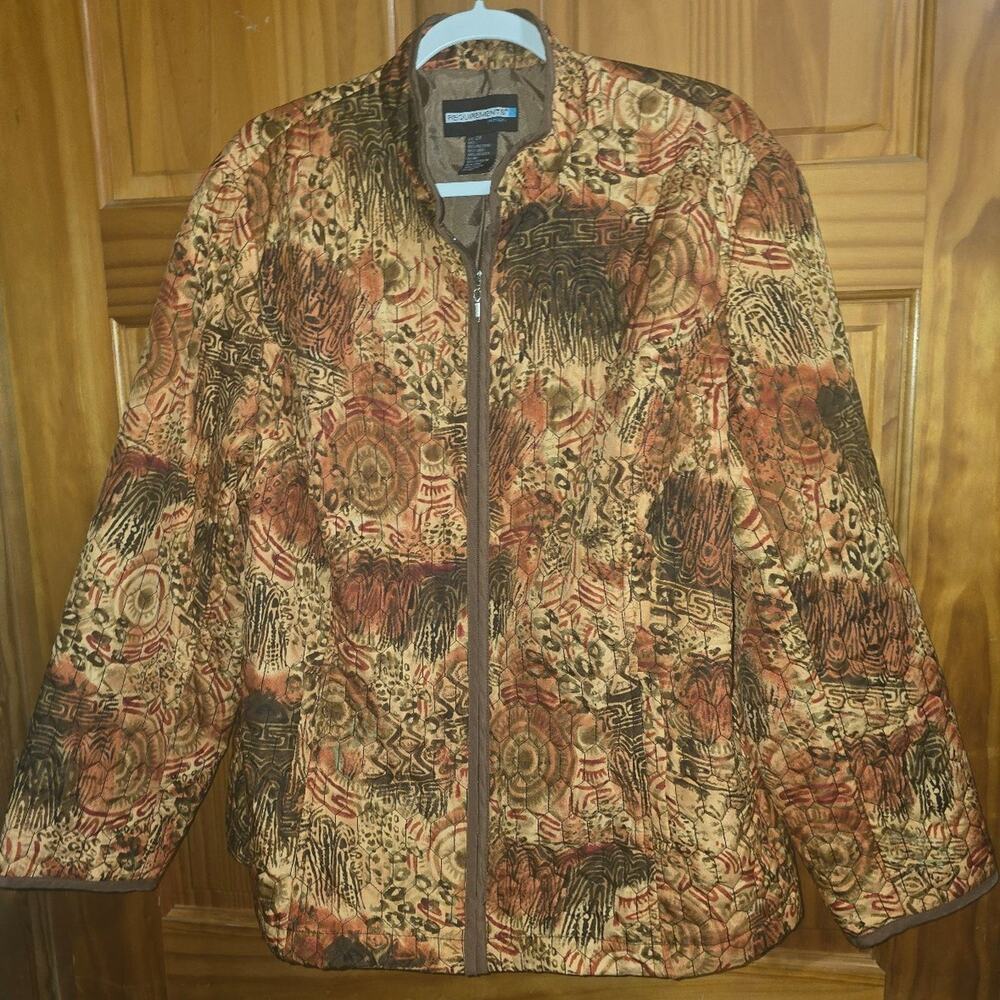 Requirements Jacket Women's Plus 2X Orange Quilted Boho Hippie